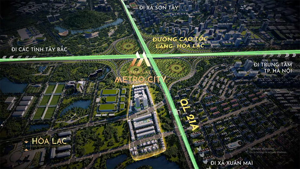 Vị trí Hòa Lạc Metro City